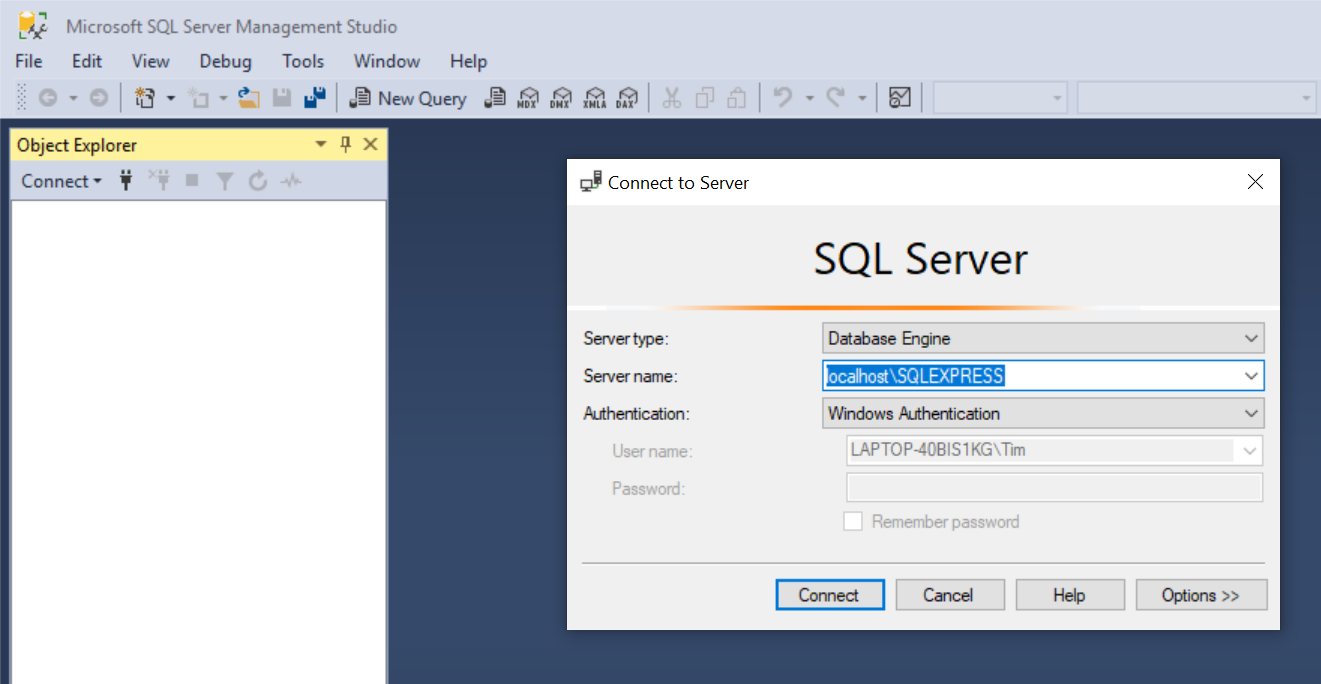 microsoft sql server management studio express