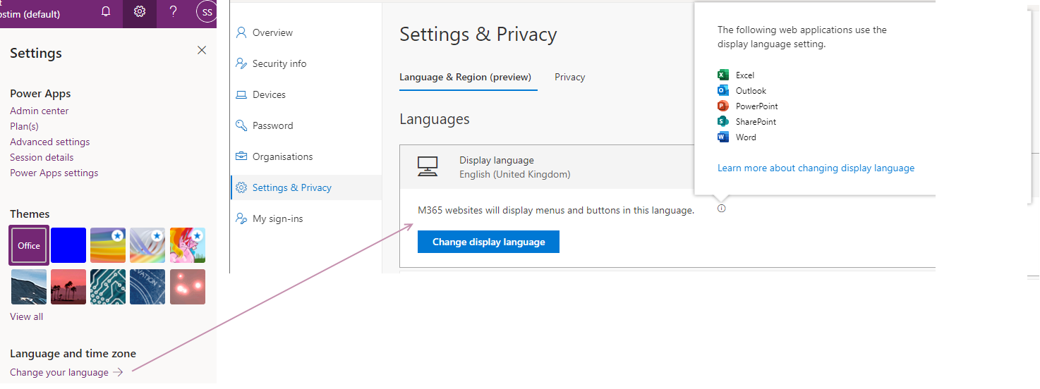 change language in excel