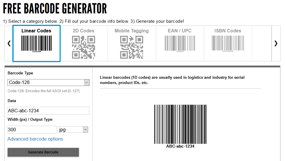 cognex barcode generator