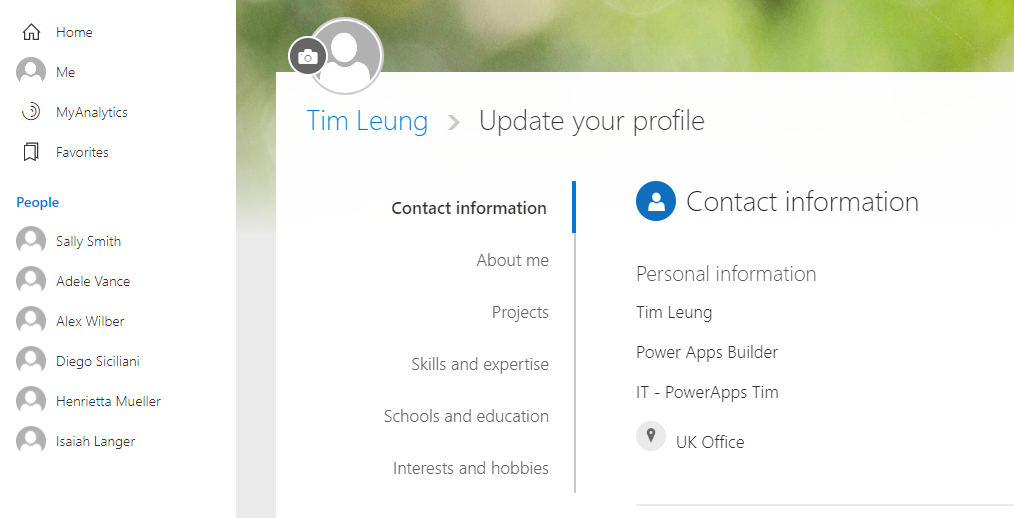 Power Apps Guide - General - How to update Office 365 profile details from  an app - Power Apps Guide - Blog